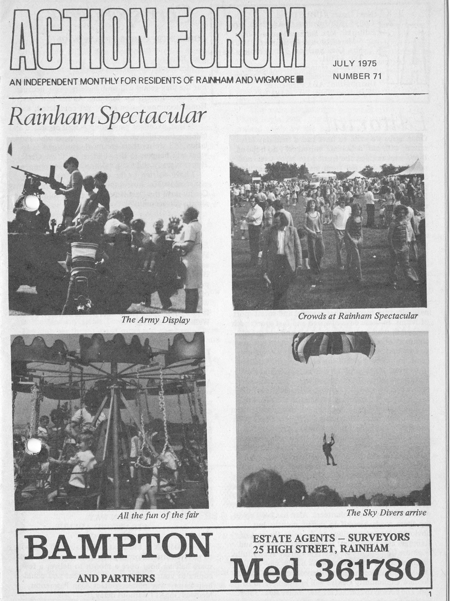 Action Forum magazine number 71, July 1975 . The cover featured photos of the 1975 Rainham Spectacular that took place on 21st June