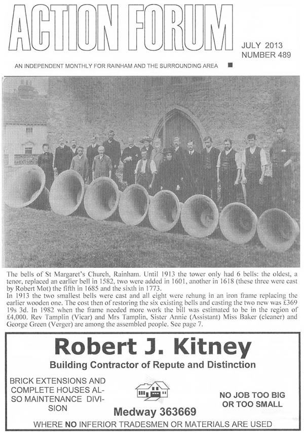 Cover photo of Cover photo of St Margarets Church Bells, Rainham prior to new bells being fitted in 1913. 