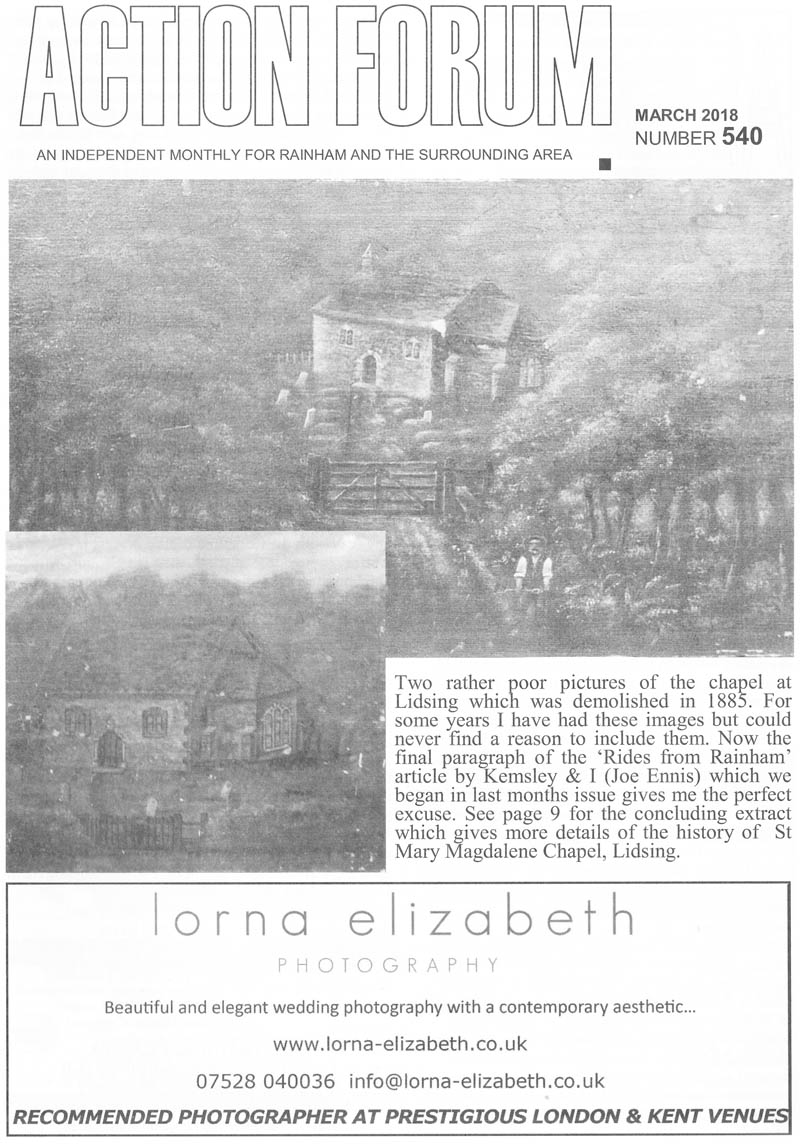 Cover photo of Lidsing chapel demolished in 1885